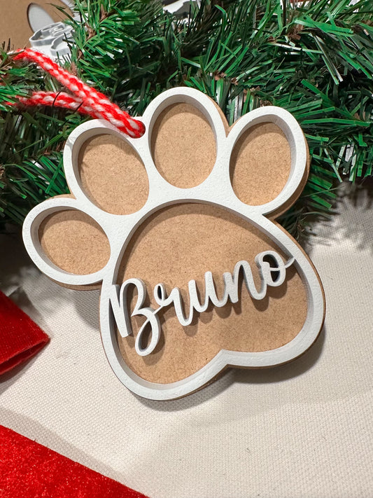 Custom Dog Paw Ornament