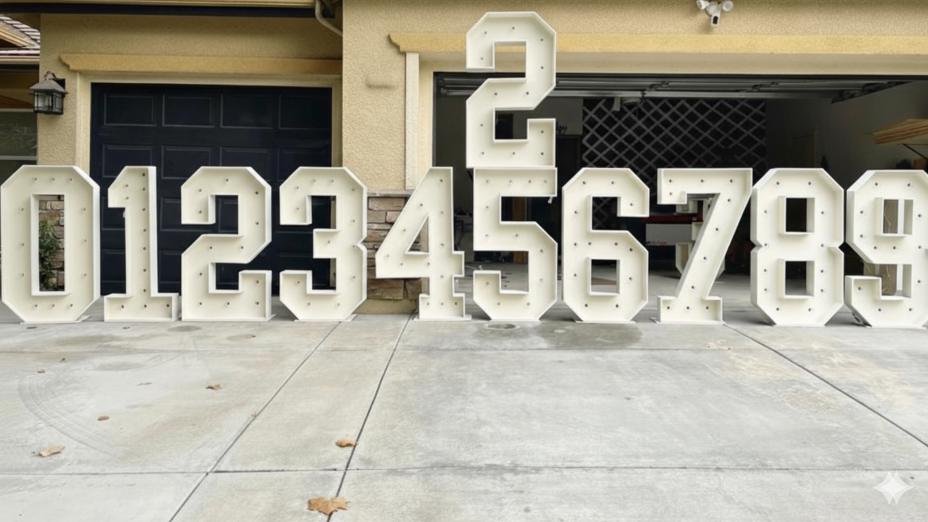 4'2"FT Light-Up Marquee Numbers 0–9 + Extra 2