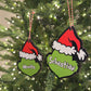Grinch Print On Wood Ornament SETS
