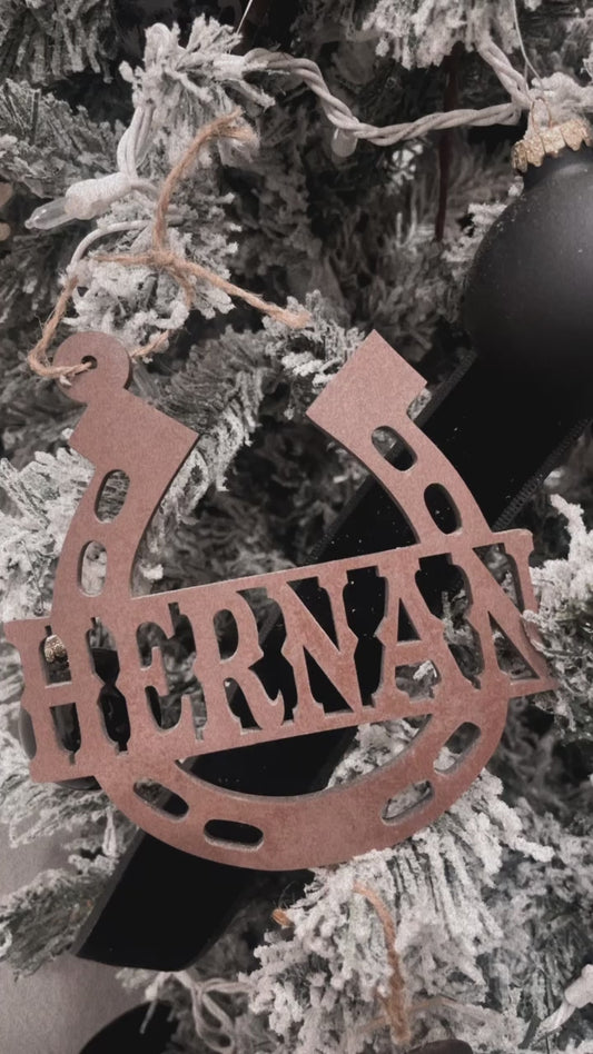 Horseshoe Family Name Ornament